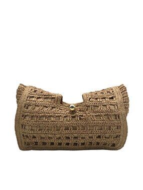 International Concepts Tan Square Raffia Tote Bag